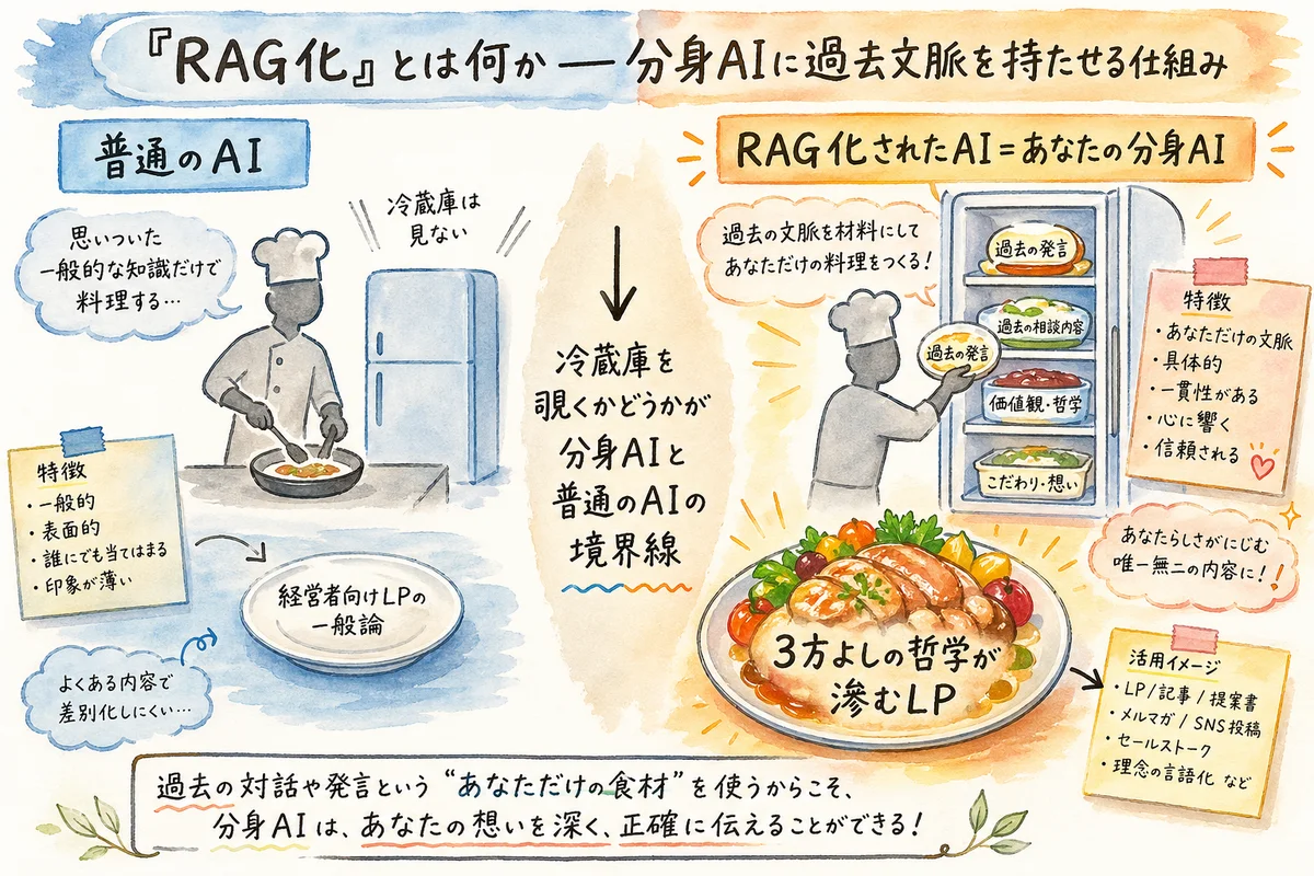 「RAG化」とは何か——分身AIに過去文脈を持たせる仕組み