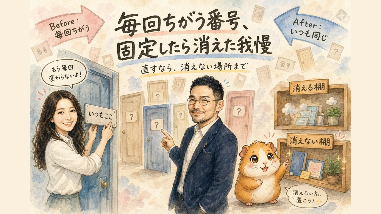 毎回ちがう番号を一言で固定——ひろくん・凛・モルくんのグラレコ