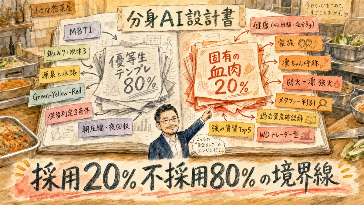 分身AI設計書のうち80%を不採用にし、20%の固有の血肉を残した境界線