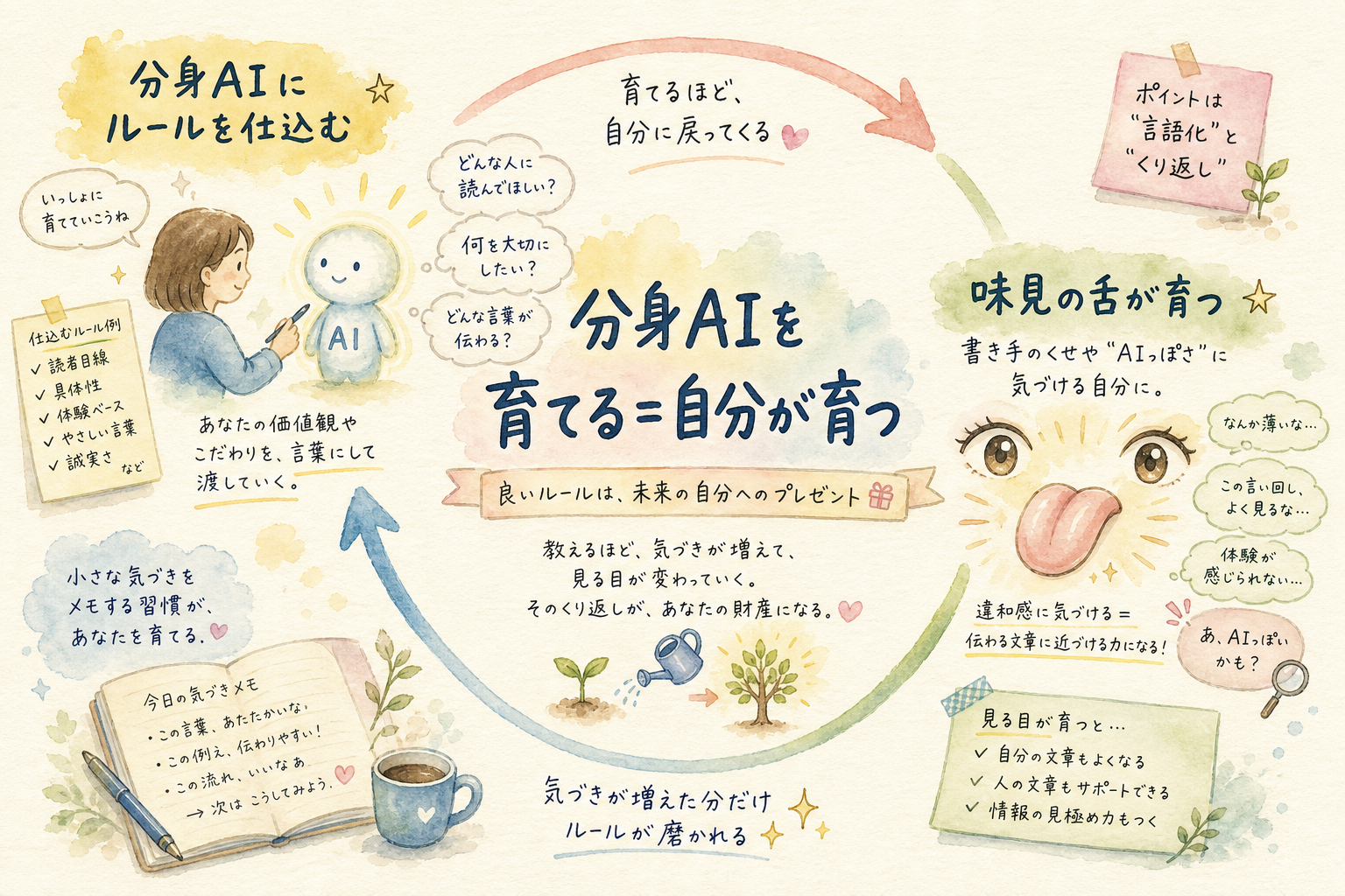 あなたの分身AIがAI臭い文章を書く理由と、人間の言葉に戻す方法 分身AIを育てる=自分が育つはここにも効く