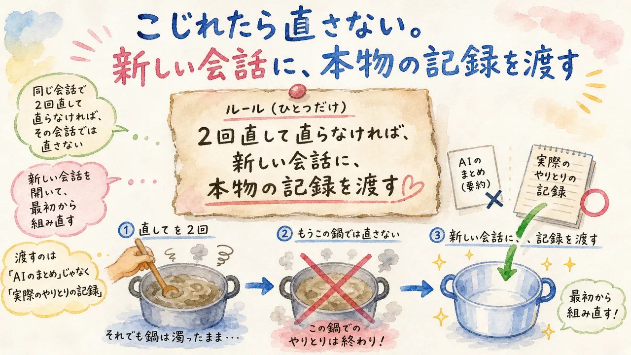 こじれたら直さない。新しい会話に、本物の記録を渡す