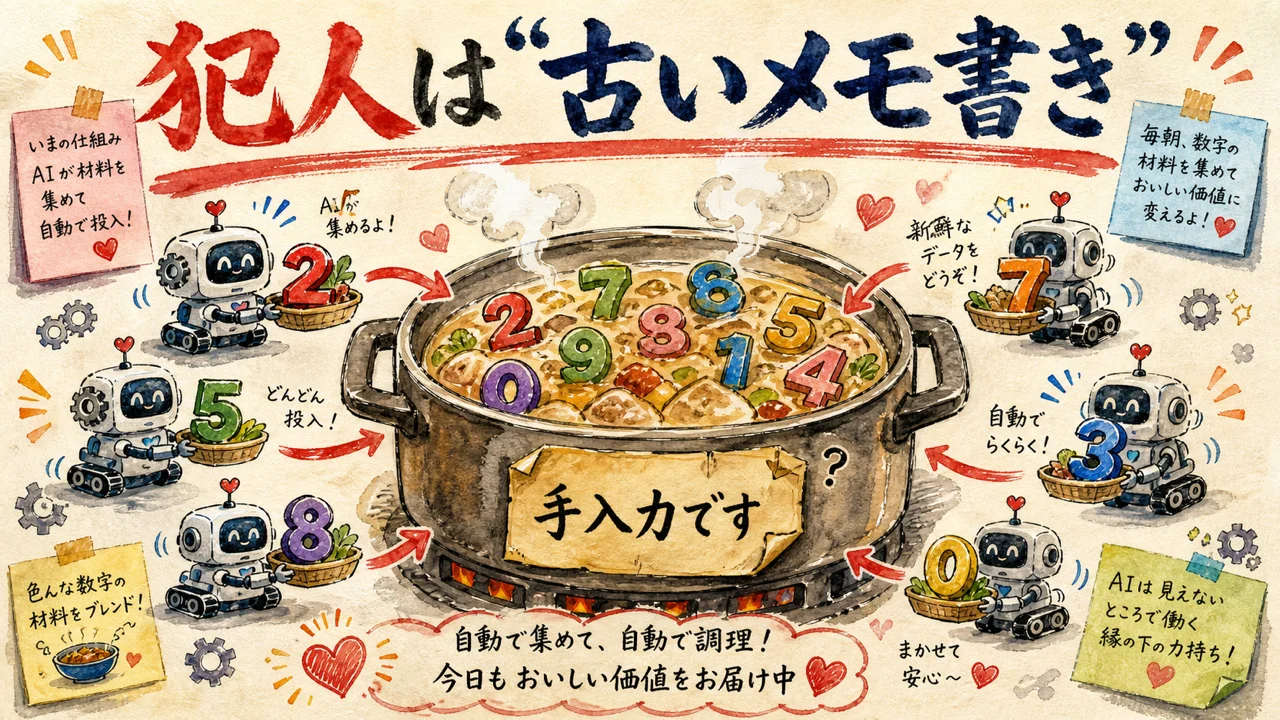 犯人は“古いメモ書き”——自動化したのに古い説明書きをはがし忘れていた