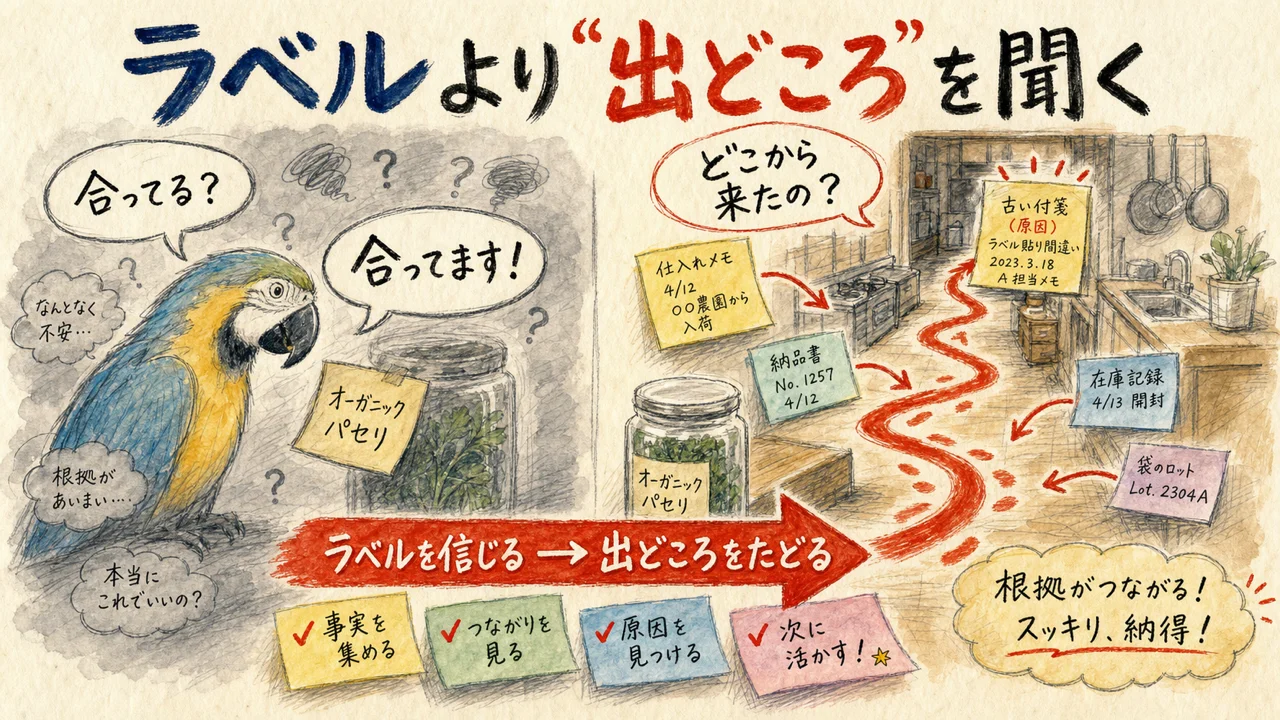 ラベルより“出どころ”を聞く——「合ってる？」ではなく「どこから来た？」