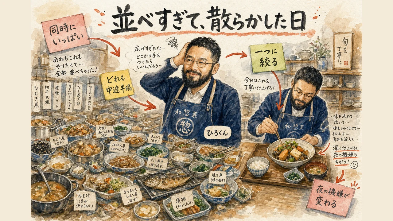 テーブルに料理を並べすぎて手がつけられない——並列の前に一つを切り分ける