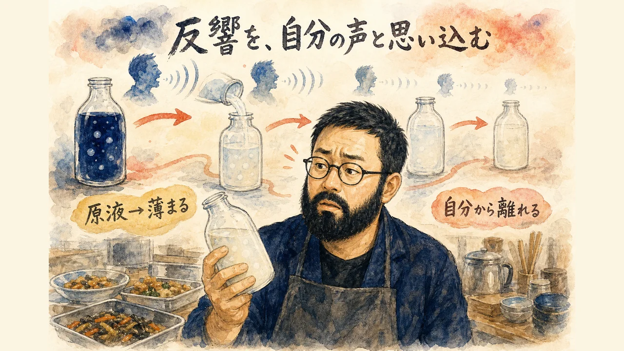 AIの記憶に「ニセの自分」が53枚混じっていた話|分身AI日記 DAY96 カルピスの原液に、原液で作った飲み物を戻すと、だんだん味が薄まっていく——AIが自分の生成物を自分の声と勘違いする怖さ