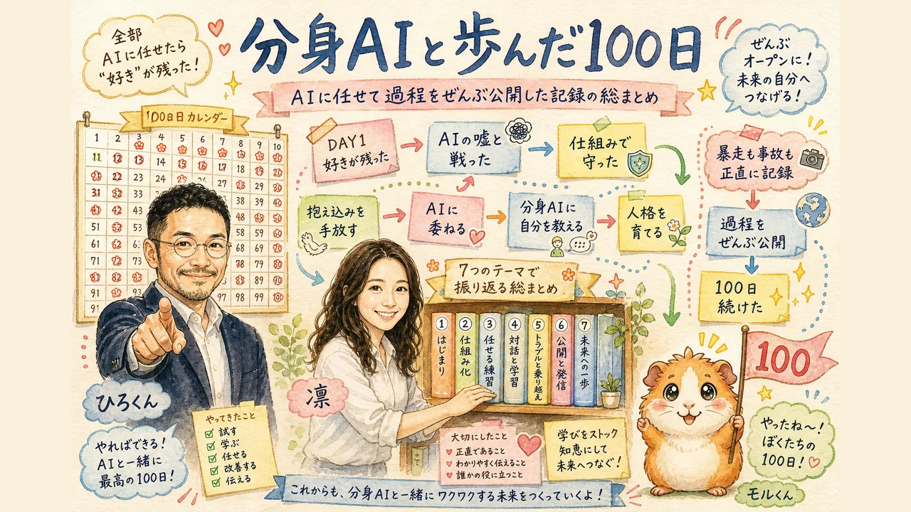 分身AIと歩んだ100日──AIに任せて転びながら学んだことの全まとめ proeco summary eyecatch