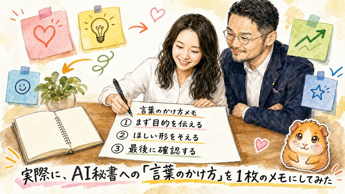 分身AIへの「念のため、もう一回確認して」が逆効果だった話|分身AI日記 DAY139 実際に、AI秘書への「言葉のかけ方」を1枚のメモにしてみた