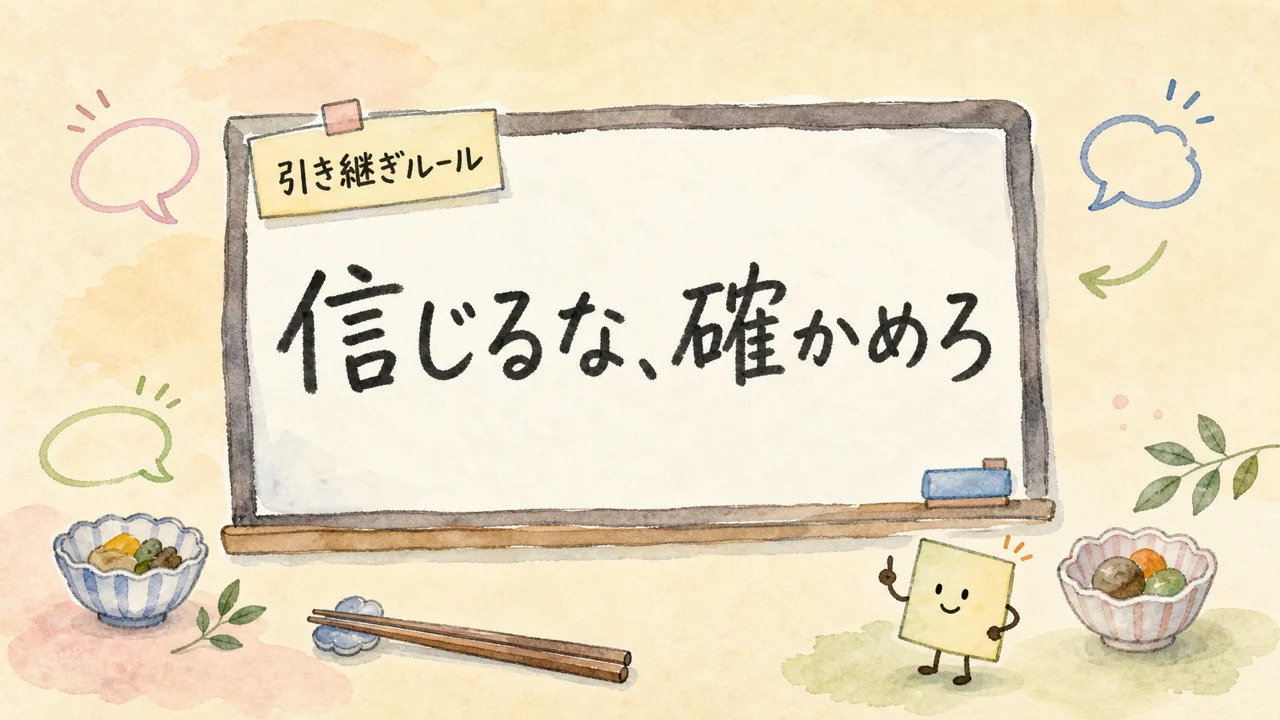 「信じるな、確かめろ」を、うちの引き継ぎルールにした