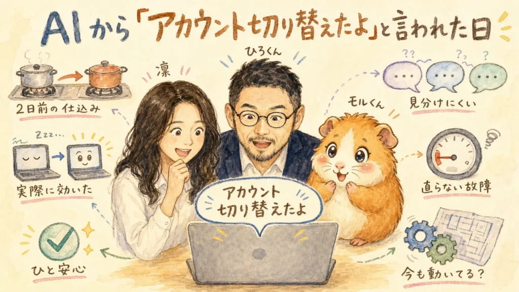 AIから「アカウント切り替えたよ」と言われた日｜分身AI日記 DAY128