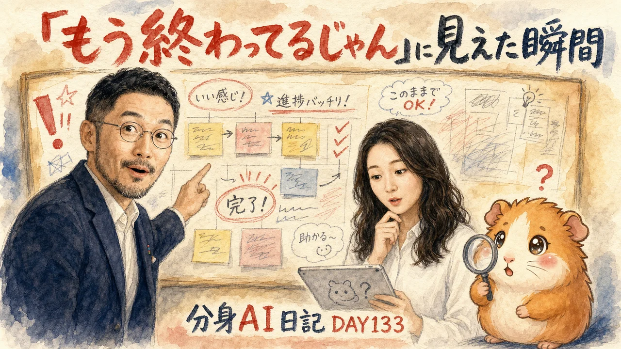 「もう終わってるじゃん」に見えた瞬間、私は危うくAIに騙されるところだった|分身AI日記 DAY133 eyecatch wp eyecatch compressed 2