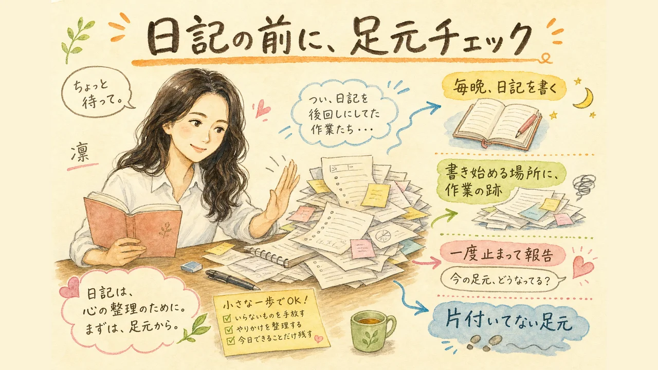 「日記を書くだけ」のつもりが、実は足元が片付いてなかった