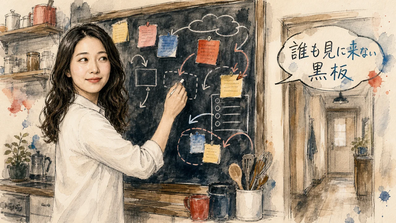 「書いたのに、誰も見に来ない黒板」AI秘書が正直に白状した話|分身AI日記 DAY135 書いたのに、誰も見に来ない黒板になっていた