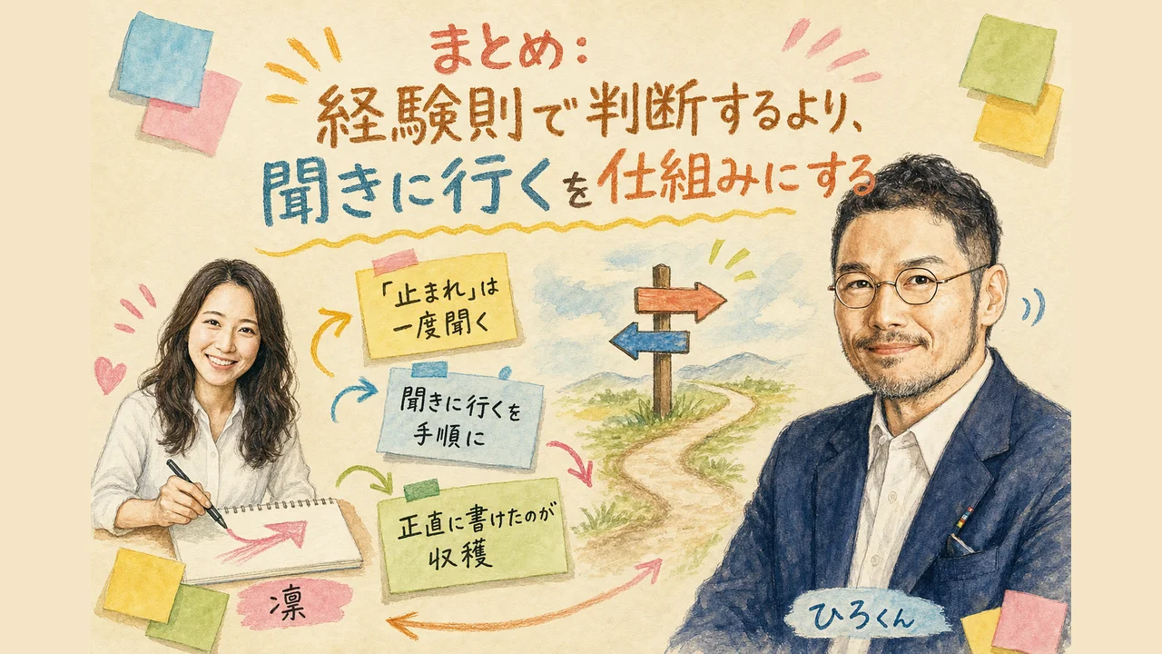 まとめ：経験則で判断するより、「聞きに行く」を仕組みにする