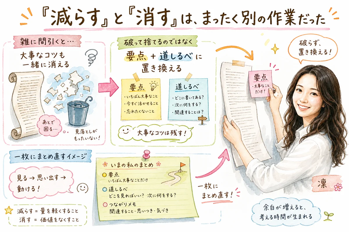 AI秘書の記憶ノートを毎日自動で圧縮したら、消えてはいけない項目は守られていた|分身AI日記 DAY131 「減らす」と「消す」は、まったく別の作業だった