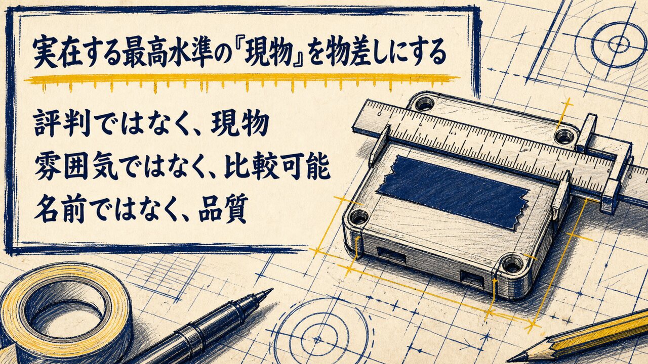 AI共創パートナー ループ合宿|ひろくん用 AI共創パートナー ループ合宿 スライド20:実在する最高水準の『現物』を物差しにする