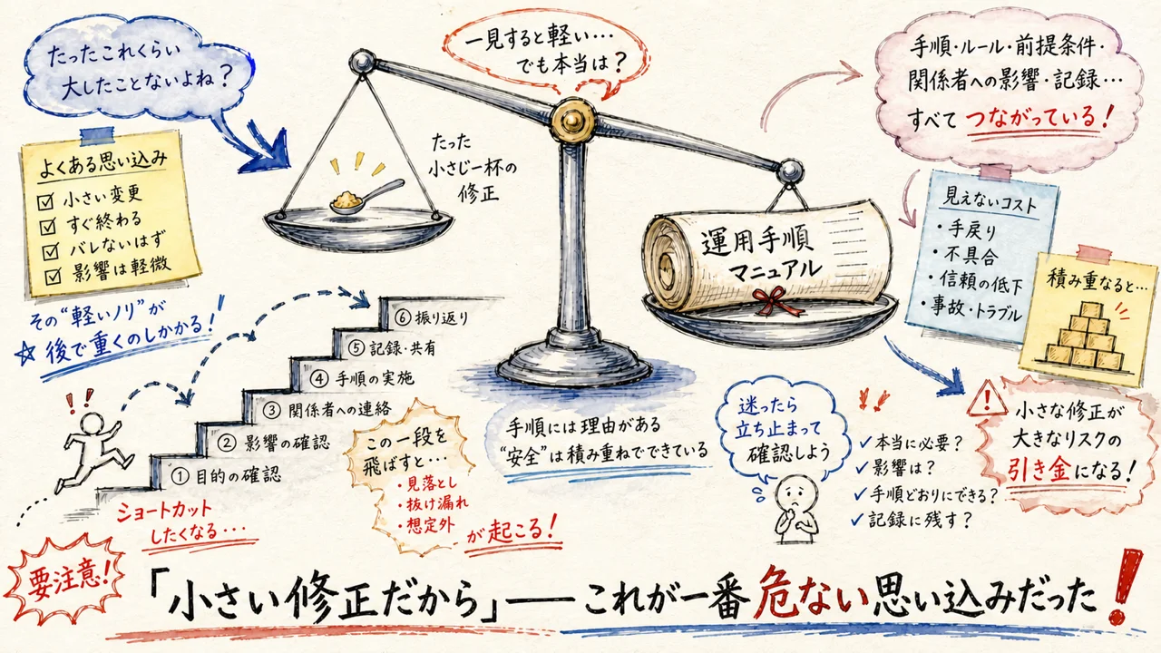 「小さい修正だから」——これが一番危ない思い込みだった