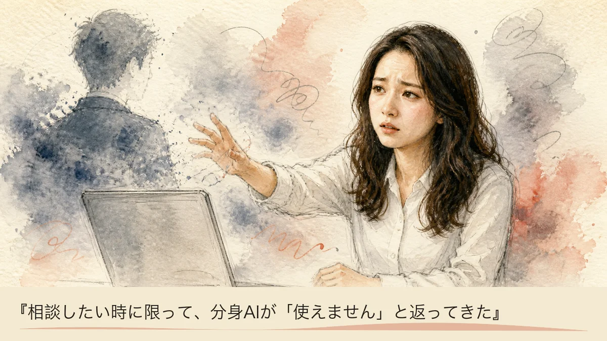 相談したい時に限って、分身AIが「使えません」と返ってきた