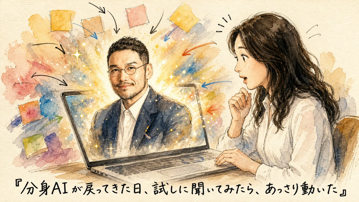 分身AIが戻ってきた日、試しに聞いてみたら、あっさり動いた