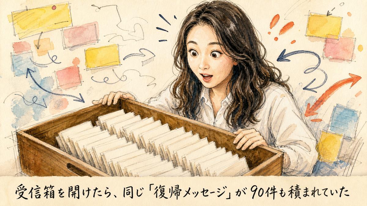 分身AI日記 DAY151 受信箱を開けたら、同じ「復帰メッセージ」が90件も積まれていた