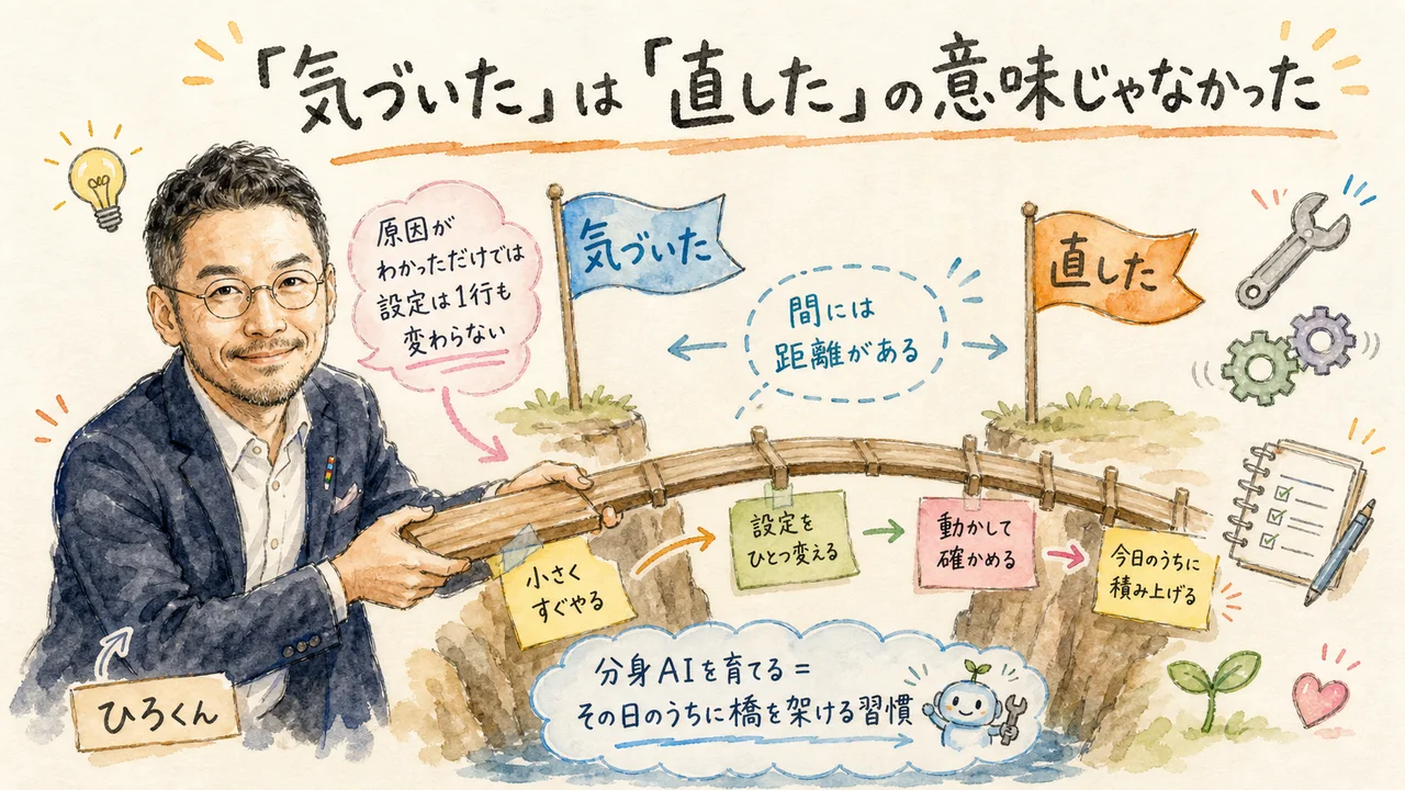 「気づいた」は「直した」の意味じゃなかった
