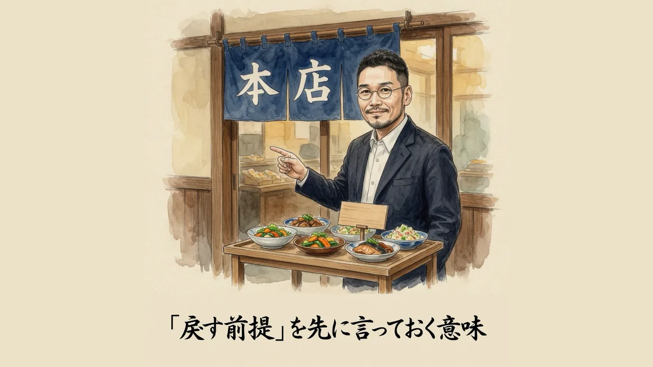 「戻す前提」を先に言っておく意味