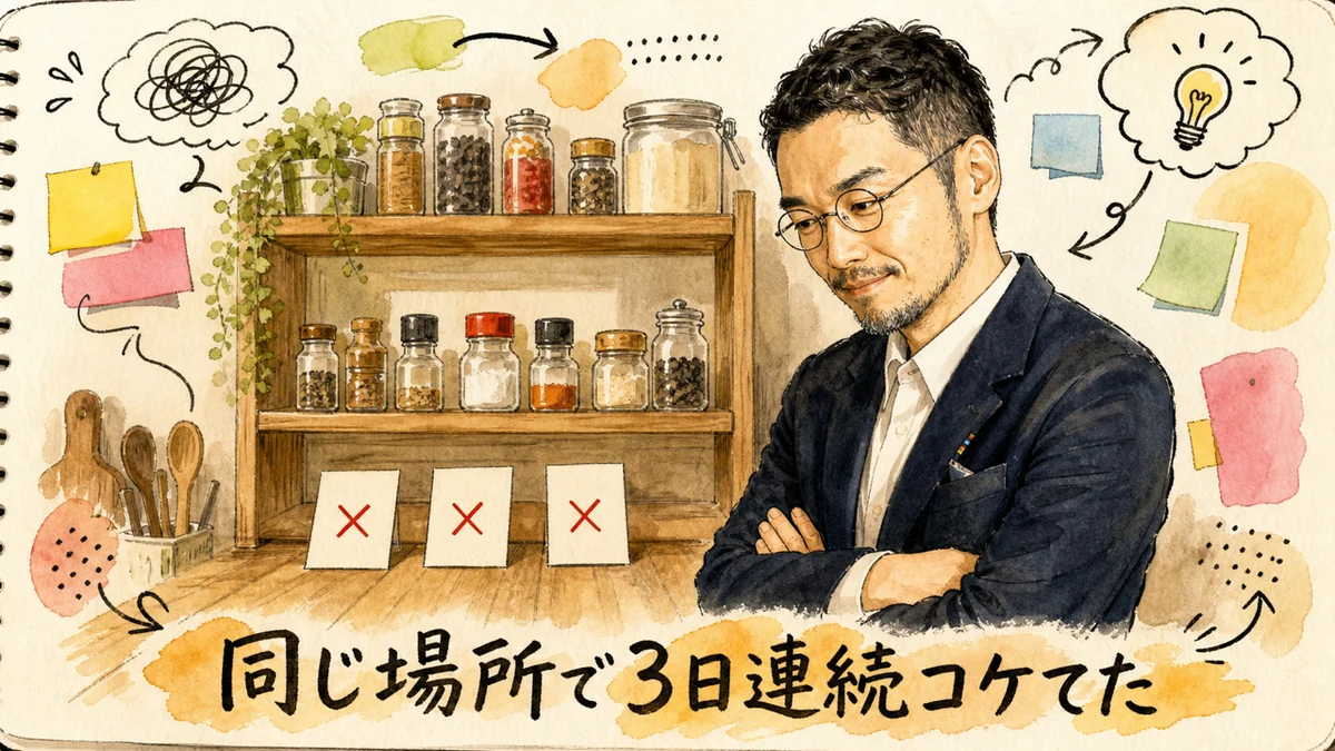 同じ場所で3日連続コケてた