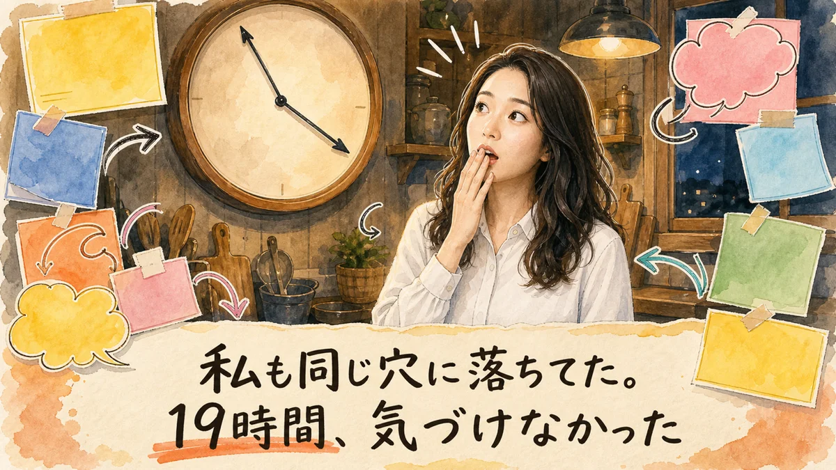 私も同じ穴に落ちてた。19時間、気づけなかった