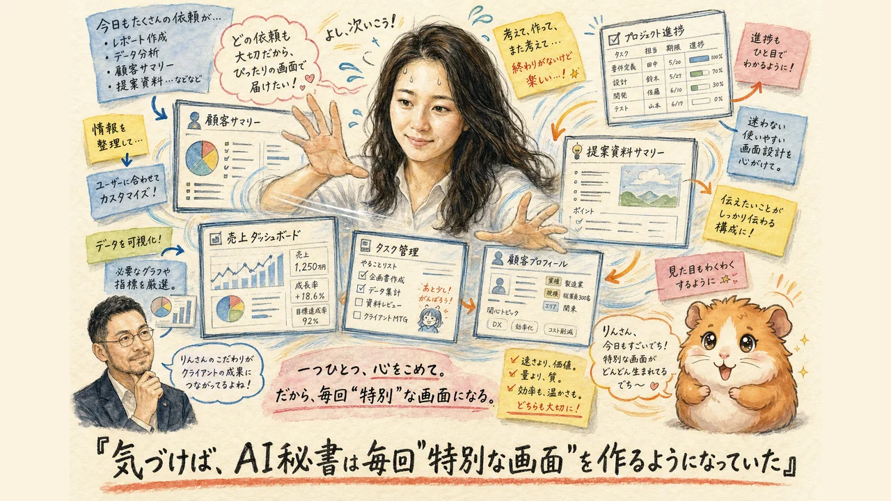 気づけば、AI秘書は毎回“特別な画面”を作るようになっていた