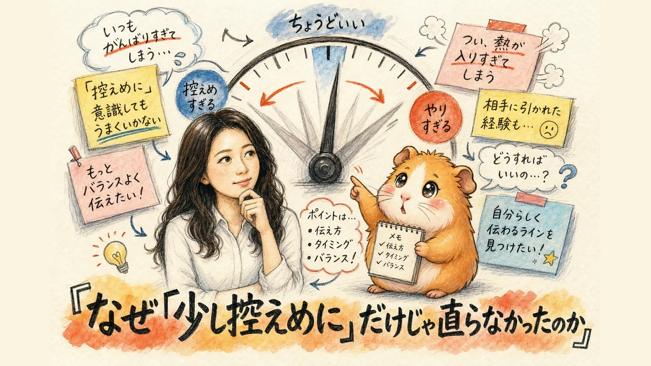 なぜ「少し控えめに」だけじゃ直らなかったのか