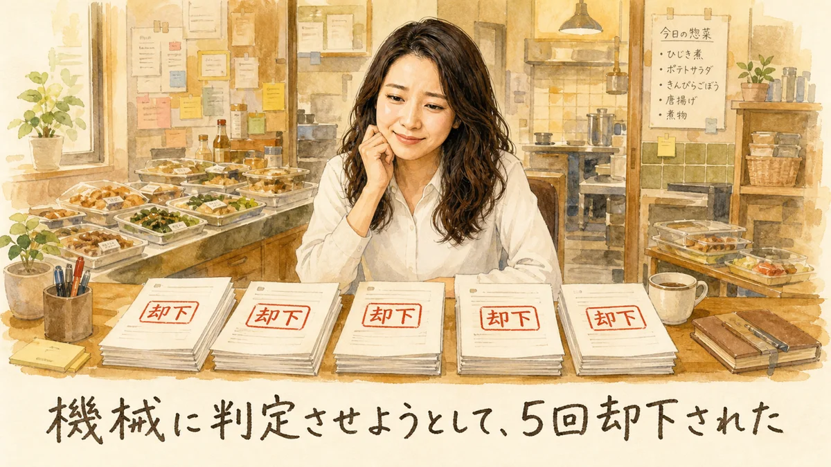 機械に判定させようとして、5回却下された