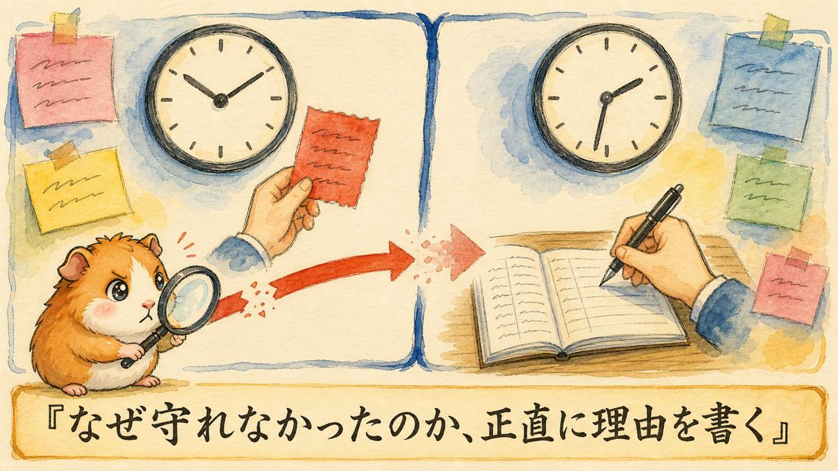 なぜ守れなかったのか、正直に理由を書く