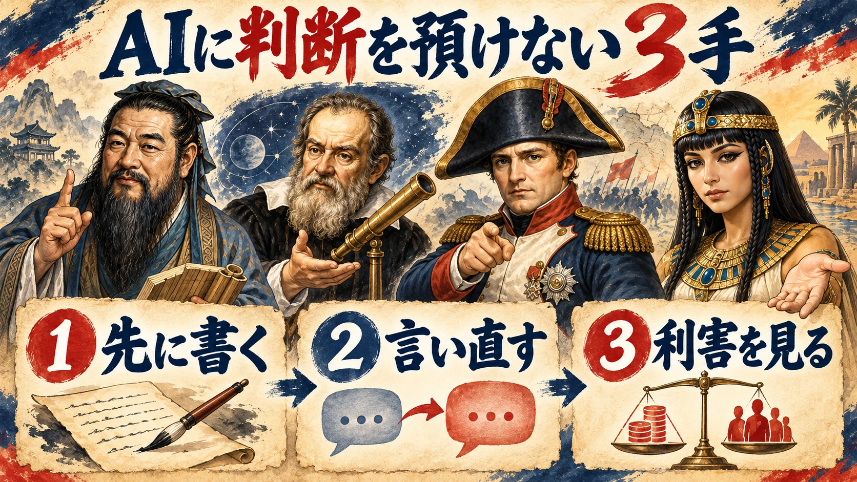 AI偉人村・生討論──判断を預けない3手を組み立てるの要点図解