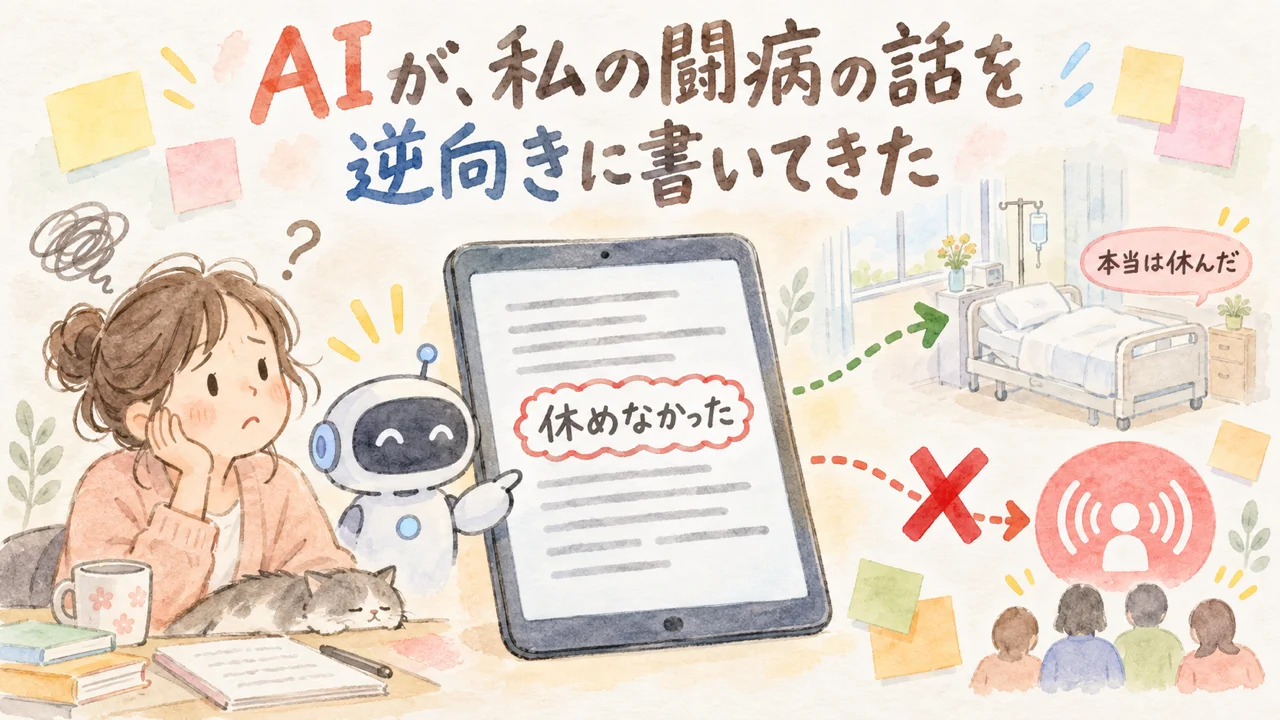 AIが、私の闘病の話を逆向きに書いてきた