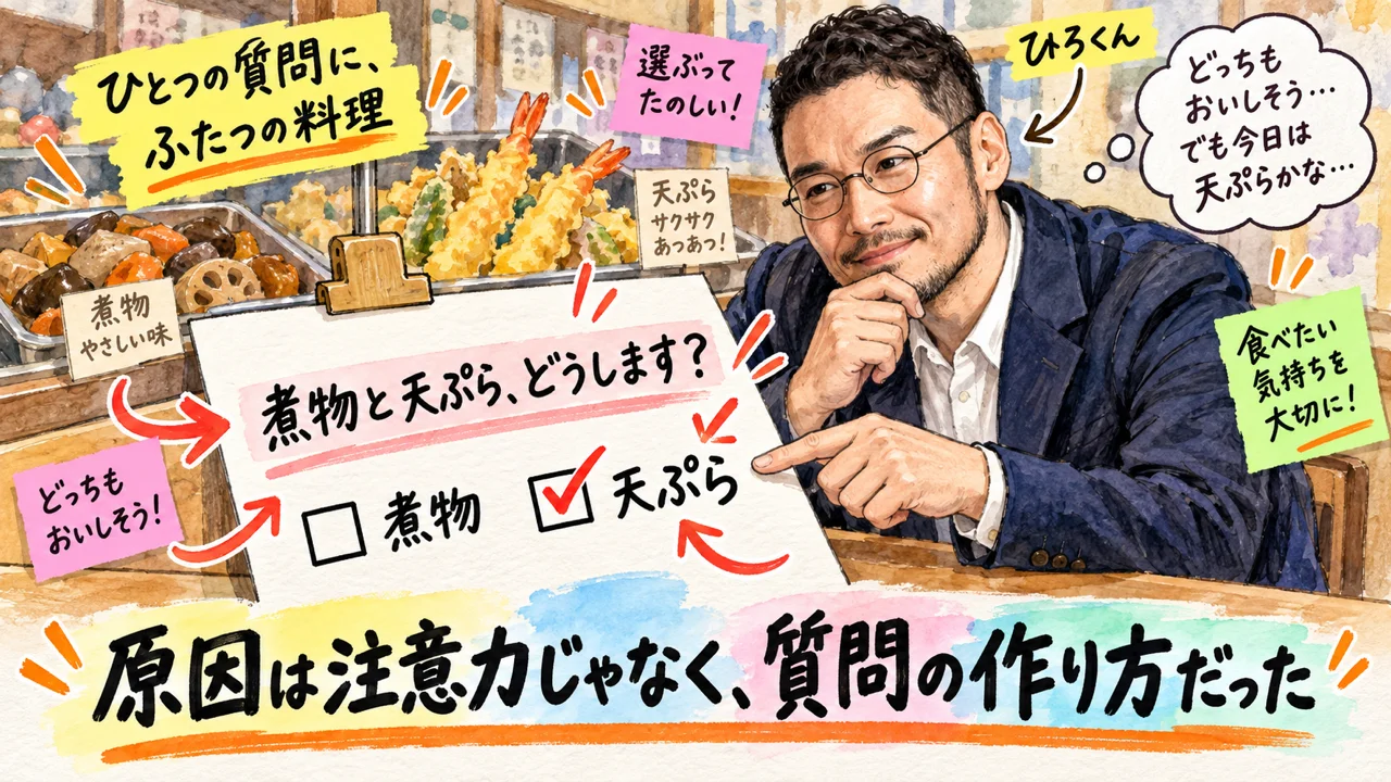 原因は注意力じゃなく、質問の作り方だった