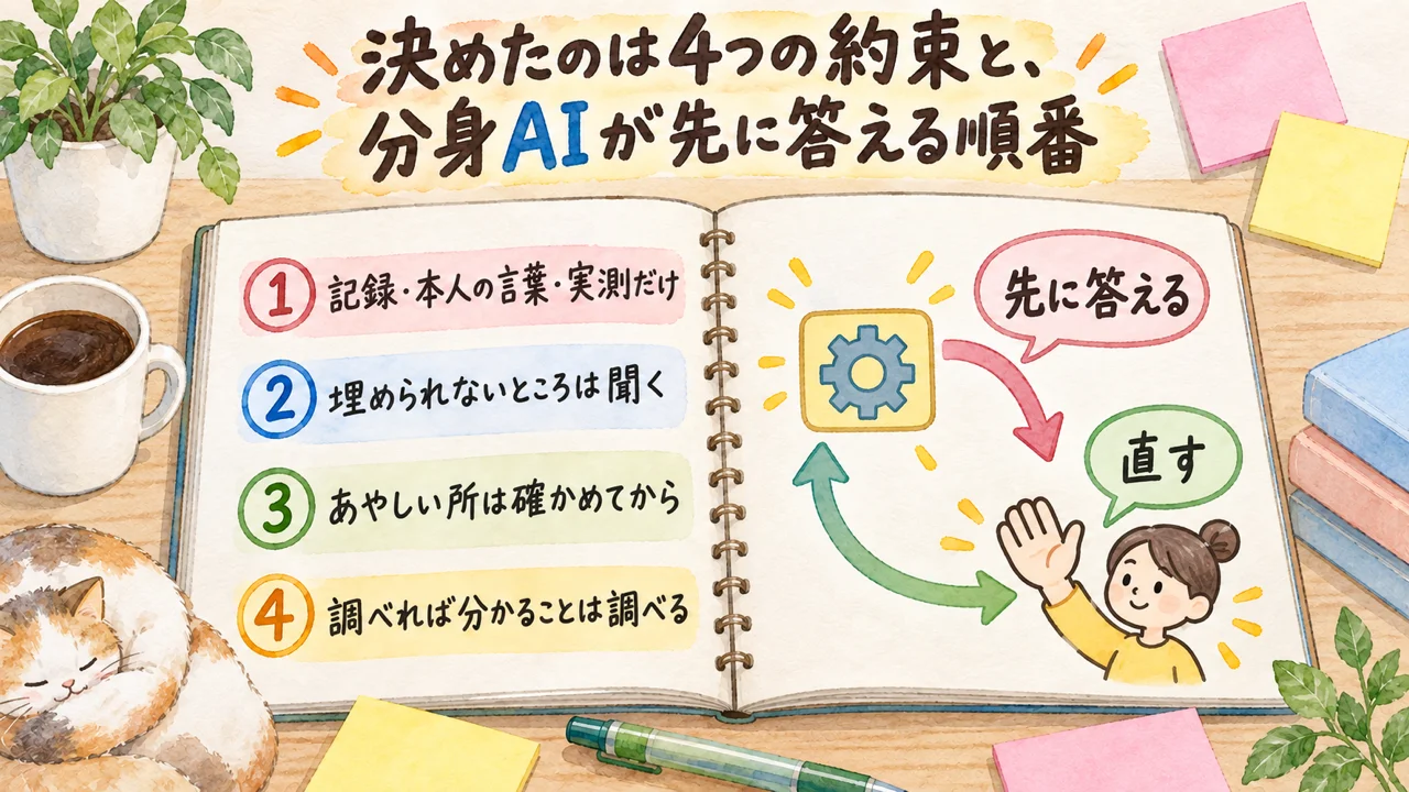 決めたのは4つの約束と、分身AIが先に答える順番
