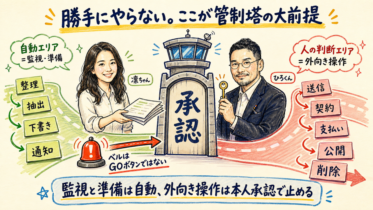 勝手にやらない。ここが管制塔の大前提｜分身AI.comグラレコ