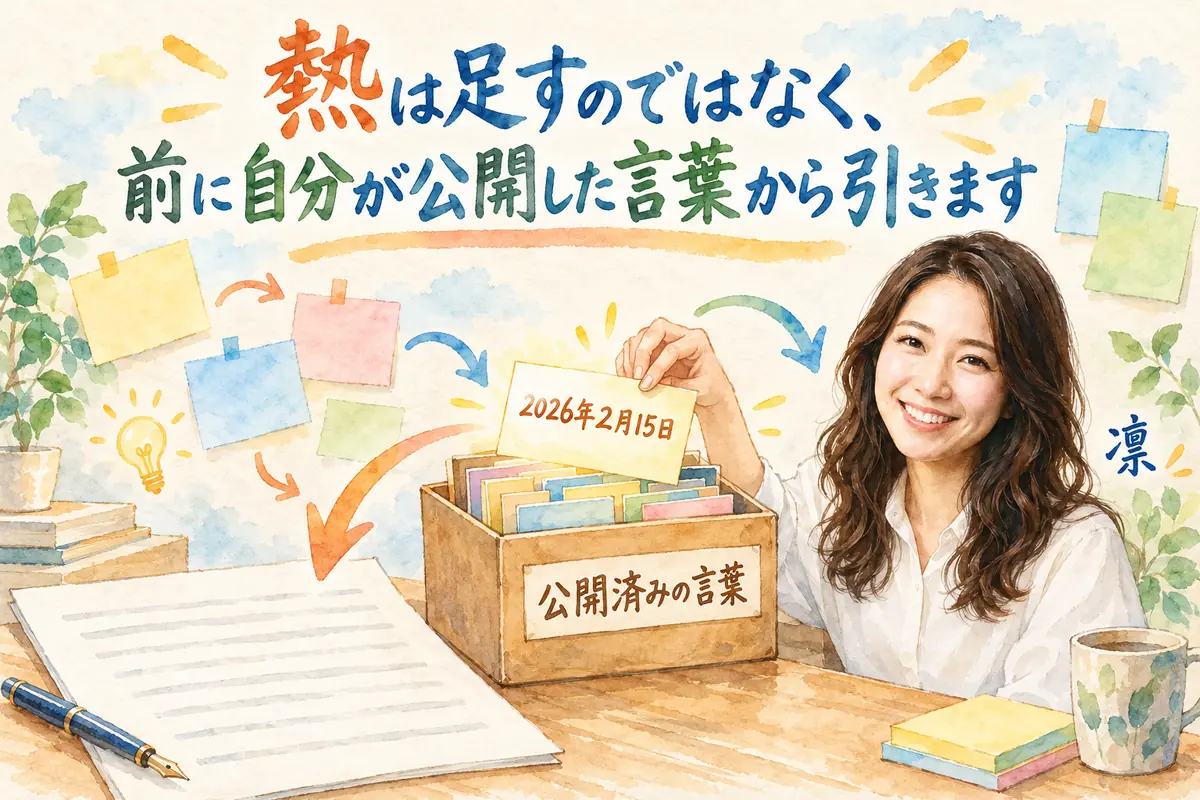 AIに書かせた記事は、公開前に読者の得にならない文を消す|分身AI日記 DAY181 熱は足すのではなく、前に自分が公開した言葉から引きます