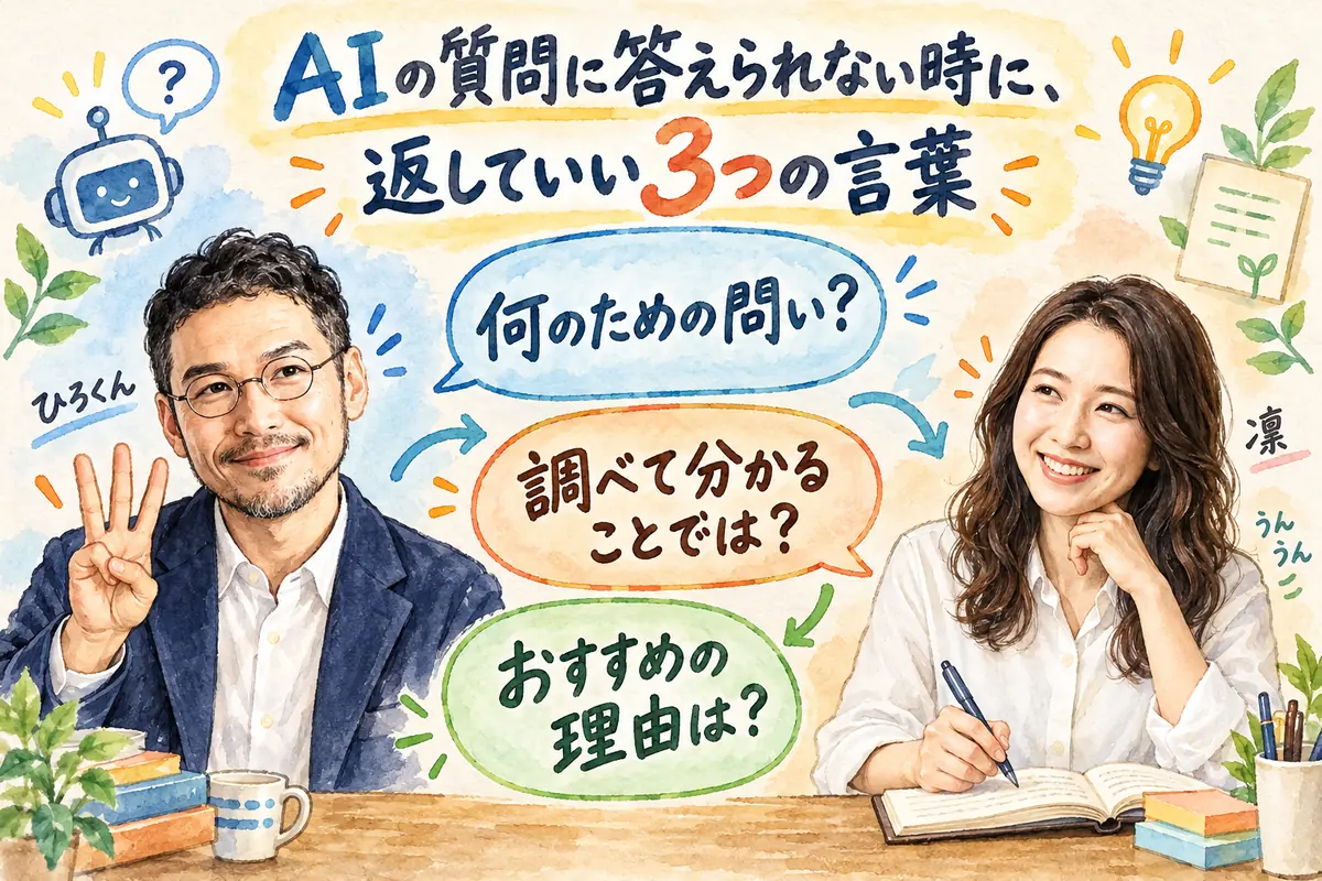 AIの質問に答えられない時に、返していい3つの言葉