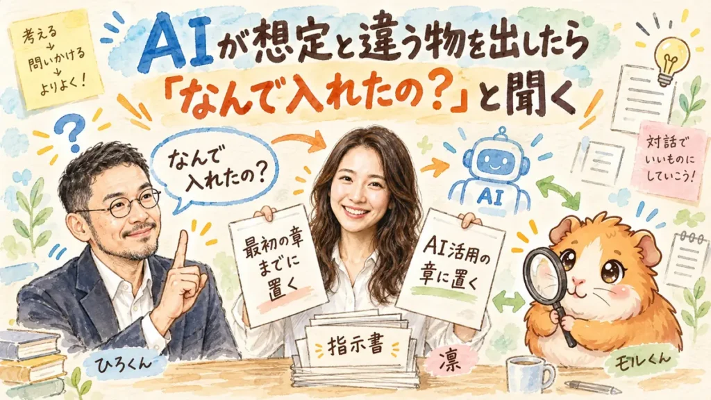 AIが想定と違う物を出したら「なんで入れたの？」と聞く 全体図