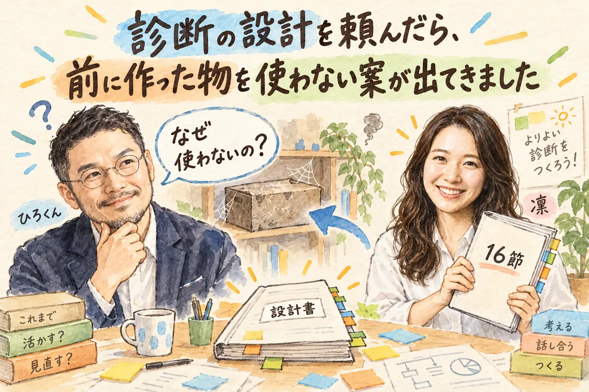 診断の設計を頼んだら、前に作った物を使わない案が出てきました