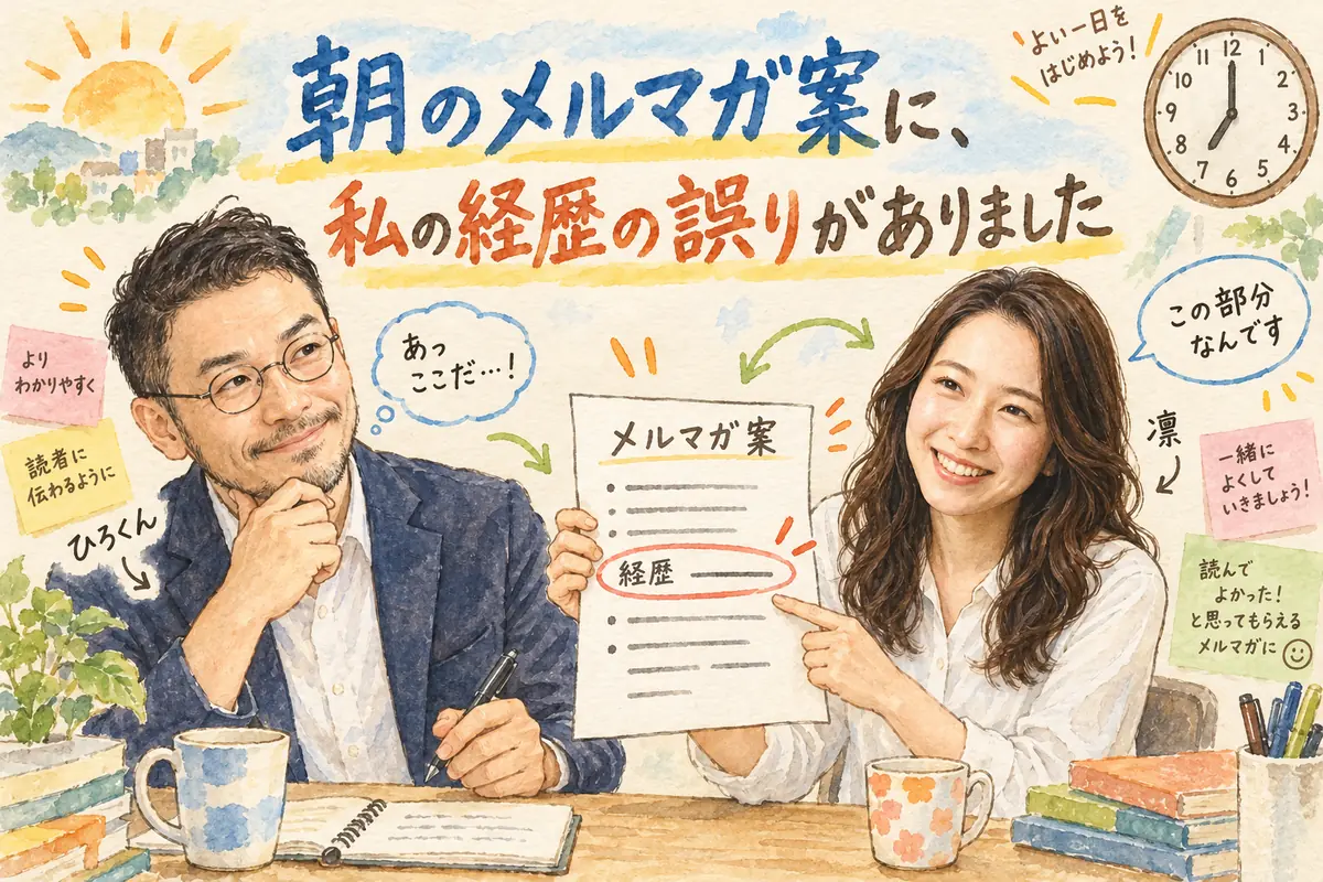 朝のメルマガ案に、私の経歴の誤りがありました