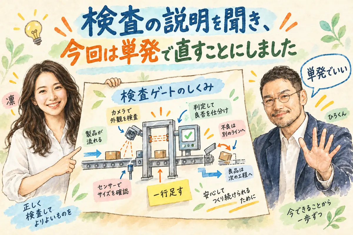 検査の説明を聞き、今回は単発で直すことにしました