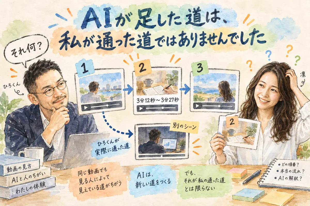 AIが足した道は、私が通った道ではありませんでした