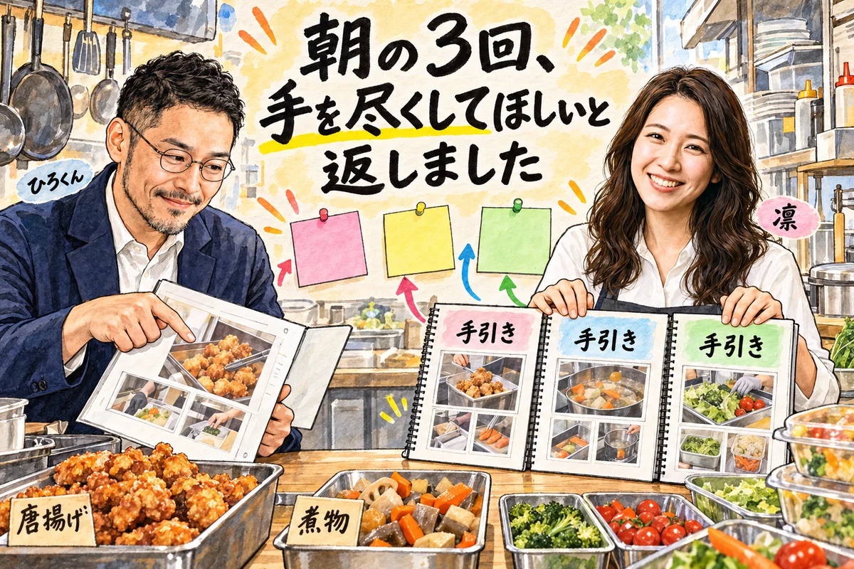 朝の3回、手を尽くしてほしいと返しました
