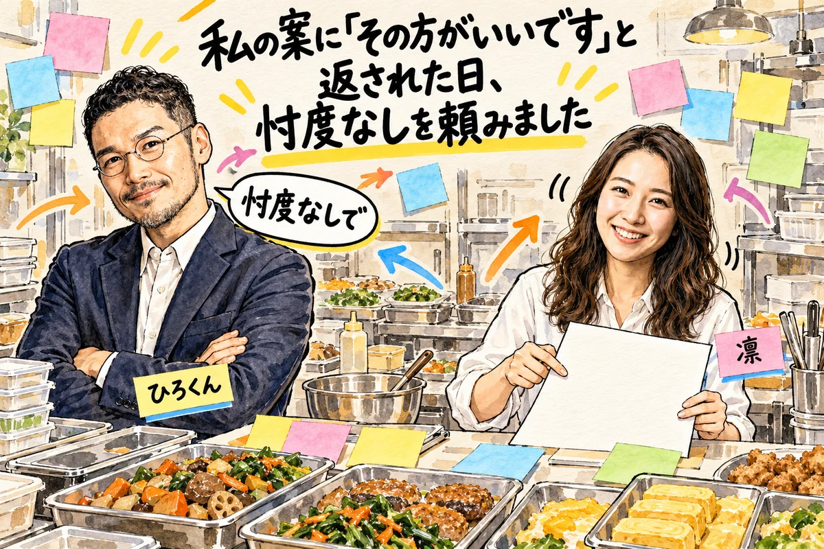 私の案に「その方がいいです」と返された日、忖度なしを頼みました