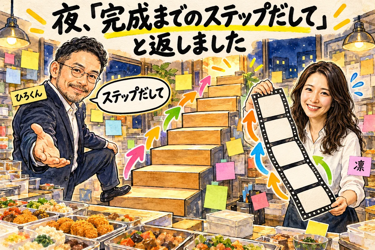 AIが「完了にしていい?」と聞いてきたら、「完成までのステップだして」と返す|分身AI日記 DAY199 夜、「完成までのステップだして」と返しました