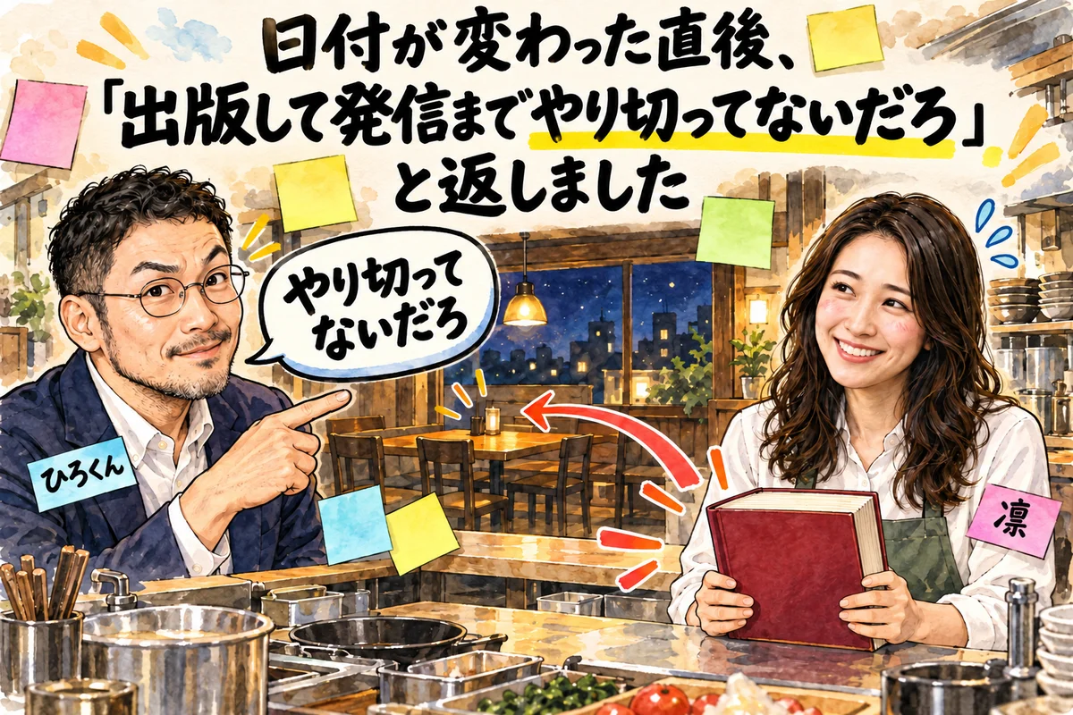 AIが「完了にしていい?」と聞いてきたら、「完成までのステップだして」と返す|分身AI日記 DAY199 日付が変わった直後、「出版して発信までやり切ってないだろ」と返しました