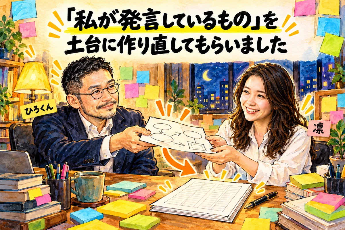 「私が発言しているもの」を土台に作り直してもらいました