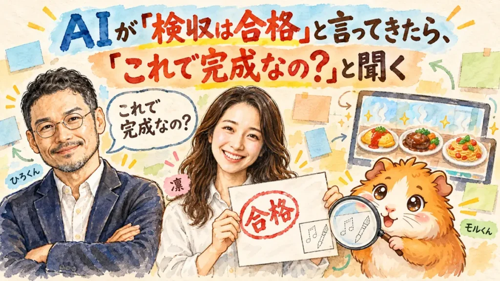 AIが「検収は合格」と言ってきたら、「これで完成なの？」と聞く