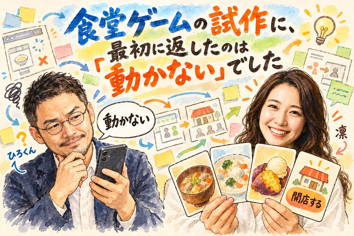 食堂ゲームの試作に、最初に返したのは「動かない」でした